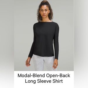Lululemon modal blend open back long sleeve sz 12